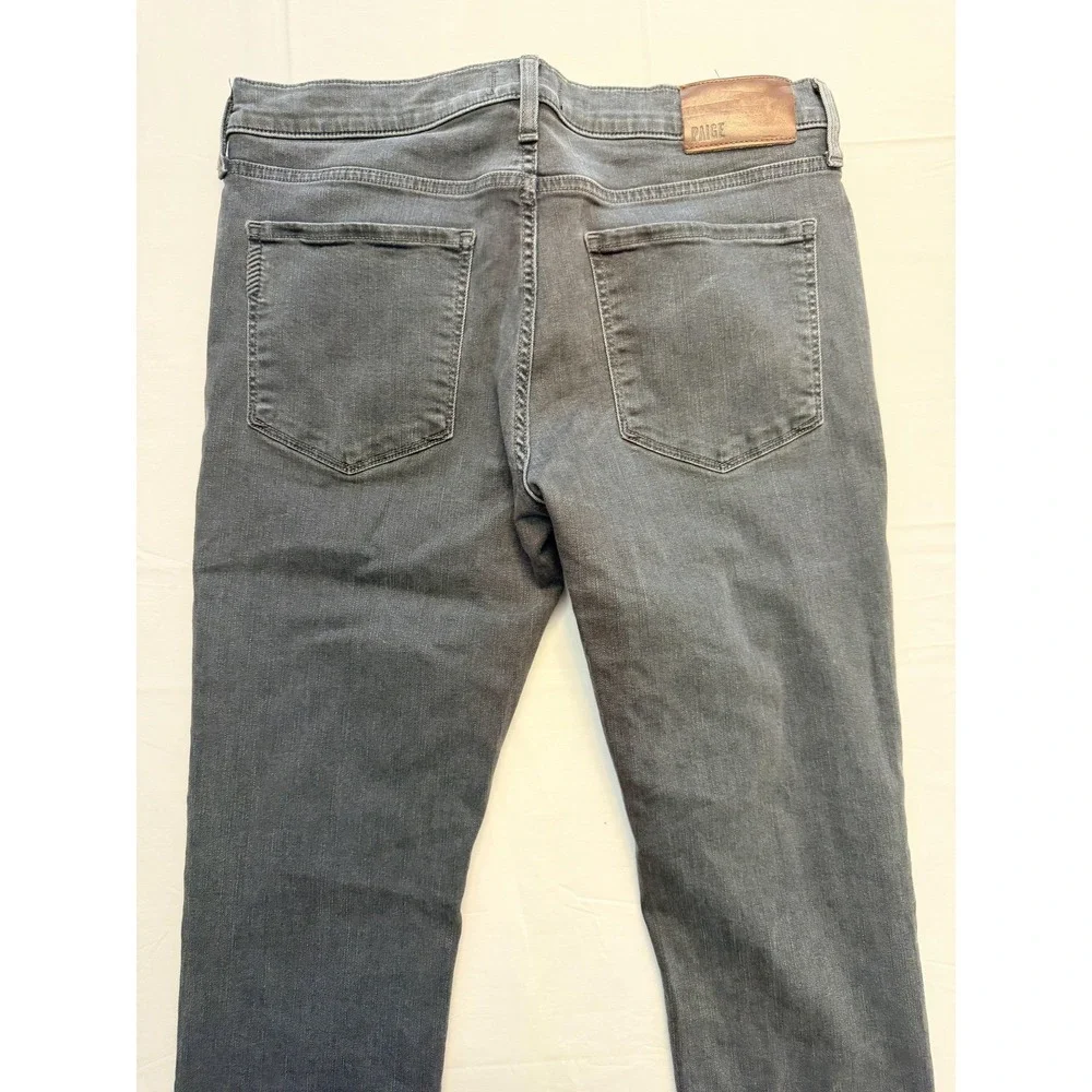 Paige Jeans Mens 32x31 Gray Charcoal Wash Slim‎ Straight Fit Stretch Denim Pants